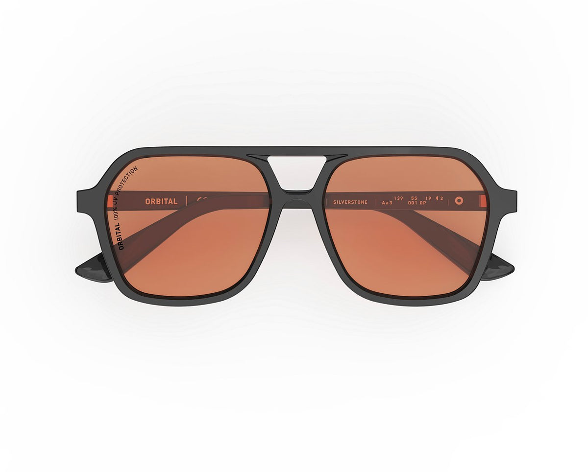 SILVERSTONE Negro Brillo / Naranja